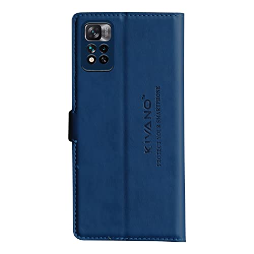 Image of KIVANO PROFESSIONAL SERIES Wallet Case for Xiaomi 11i 5G / 11i HyperCharge 5G| LUXURIOUS DESIGN | HANDCRAFTED UNIQUE | PREMIUM | PU Leather Flip Cover | Card Slots | Kickstand | Protective Case | Magnetic Closure - Dark Blue
