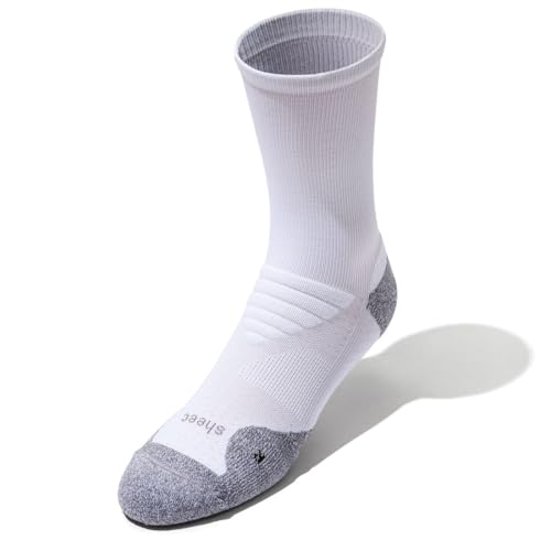 SHEEC Men's Cushioned Athletic Socks, Arch Support, Moisture-Wicking, Anti-Blister-Crew, Quarter & Ankle for Running & Hiking