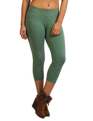 Image of Frenchtrendz Women's Cotton Spandex Stretchable Mid Rise Slim Fit Legging Capris (XS-4XL)