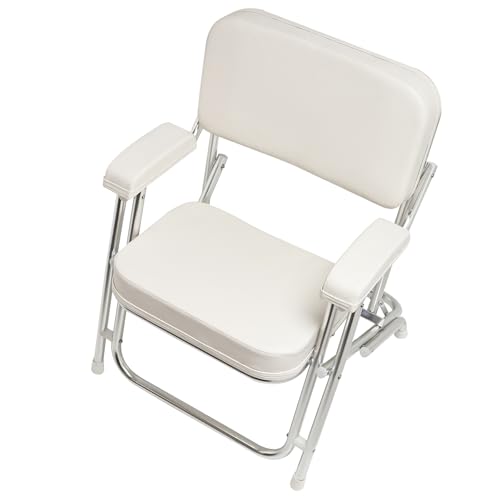 NovelBee White Folding Deck Chair