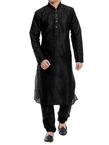 ROYAL FOCIL Silk Blend Black Men's Kurta Pyjama2