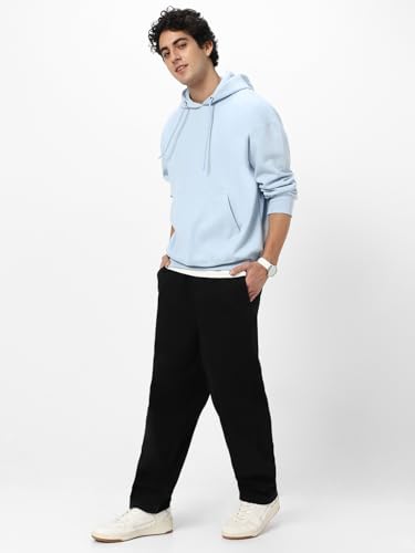 Image of Urbano Fashion Men's Cotton Solid Oversized Hooded Neck Sweatshirt