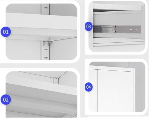 Lockable Steel File Cabinet - Modern Secure Storage with Adjustable Shelves, Durable Combination Lock, Space-Saving Organizer for Home & Office, Stylish File Storage Solution