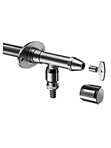 Schell External Wall Valve Set Polar Frost with Pipe Aerator, Matt Chrome, 039980399