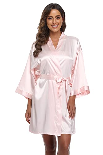 Image of Super Shopping-zone Women's Pure Bride Robes Embroidery Bridesmaid Robes Bridal Party Kimono Robe Wedding Sleepwear