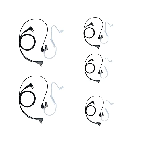 Sarcia Paquete de 5 auriculares Walkie Talkie PTT MIC para Motorola Radio de 2 vías de 2 pines Rdm2070d cp200 cp200d cls1410 cls1110 cp185 bc130 magone bpr40 dtr650 dlr1060 dlr1020 0 m1 con tubo