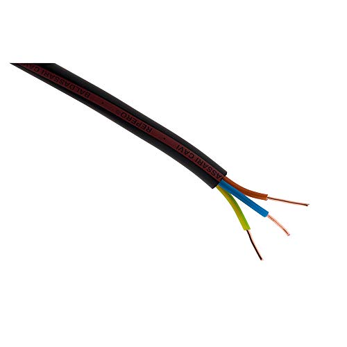 Zenitech - Câble d'Alimentation Électrique U1000R2V 3G1,5mm² - Gaine PVC Robuste - Installation Intérieure ou Extérieure - Protection Fiable contre les Risques - Noir - Longueur 10m