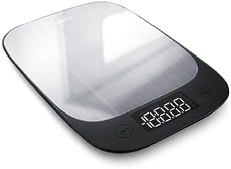 EUROPAPA® Cyfrowa waga kuchenna, waga gramowa 1 G/5 kg z dużym wyświetlaczem LCD, cyfrowa waga pocztowa z dużą powierzchnią ważenia ze stali nierdzewnej, 5 jednostek miary, funkcja tarowania