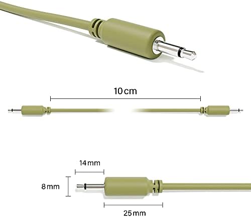 ExcelValley - 6B-Pack - Mono Modular Patch Cables - TS 3.5mm 1/8" Eurorack Synthesizer [10 cm - 4"]