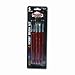 Natural Hair Hobby Paintbrush Set with Red Wood Handles, Five Assorted Sizes [Set of 2]