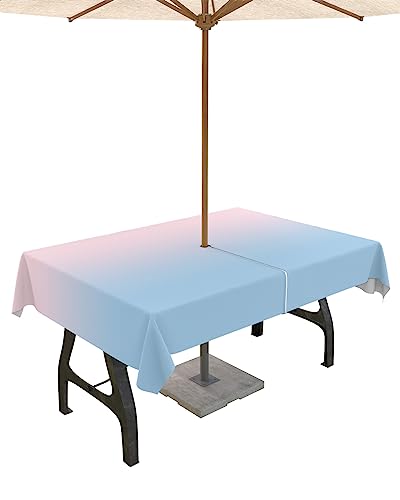 Futuregrace Outdoor Tablecloth with Umbrella Hole and Zipper 60"x120" Minimalist
