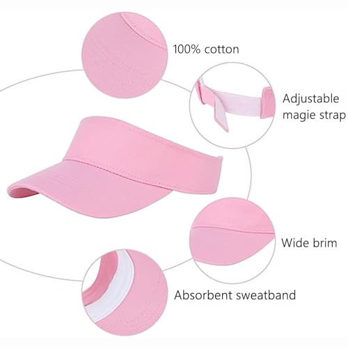 Century Star UPF 50+ Kids Visor Sun Hat Adjustable Girls High Ponytail Tennis Hat Sports Boys Running Golf Visor Cap4