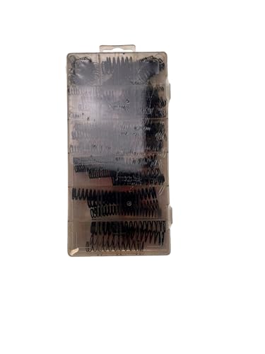 Druckfedern Sortiment Spiralfedern Stahlfeder Metallfedern Federstahl Sprungfeder Kompressionsfedern mit schwarzem Finish div. Stärke, 114-tlg.