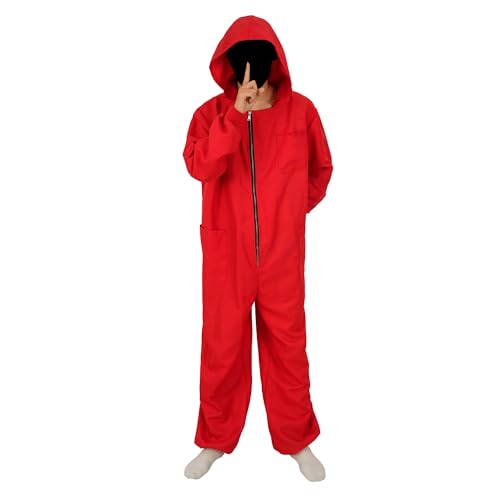 Uisozsfeb Unisex Red Outfits Halloween Party Costume Full Set(20284 XL)