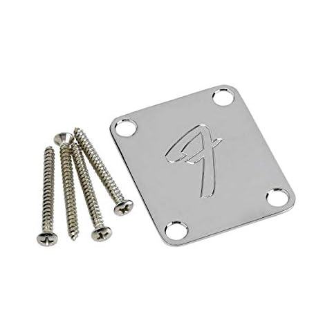 Fender F Neckplate Chrome Cover