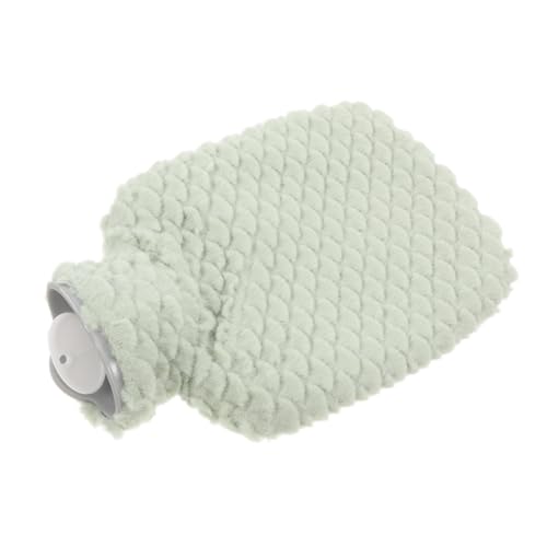 PLAFOPE Bolsa de Agua Caliente Funda Desmontable y Lavable Diseño Adorable Verde para Manos y Pies Uso Doméstico Invierno Calentador Práctico y Fácil de Llenar