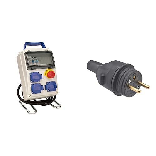 Prise male 220V avec coffret de chantier 8 modules équipé IP54