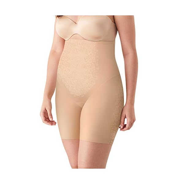 Maidenform-womens-Fitsense-High-Waist-Thigh-Slimmer-With-Lycra-Dm0072 Flexees Women's FitSense High Waist Thigh Slimmer with Lycra DM0072, Transparent, 2X Large
