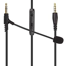 MEIRIYFA Boom Mic Cable for Headphones,3.5mm Jack Microphone Audio Gaming Cable with Mute Volume Control for Windows PC, PlayStation 4, Xbox One, P54.4FT