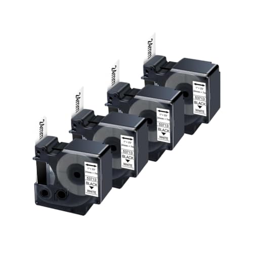 4 6 10 �p�b�N 53713 D1 ���x���e�[�v 53713 24 �~�����[�g�����n�ɍ� LabelManager ���C�����X PnP 450 �f���I���x���[�ƌ݊�������(4PK Black on White)