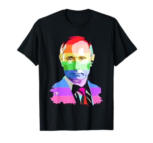 Putin Russia Russo LGBTQ LGBT Rainbow Politico Maglietta