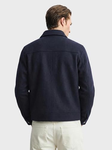Image of The Indian Garage Co Men Regular Fit Long Sleeves Cutaway Collar Solid Jacket