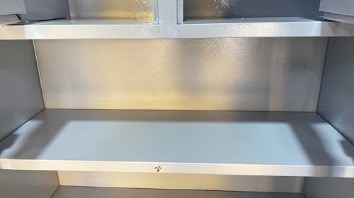 Image of Steel Wardrobe | 1 Year Warranty | Steel Almirah for Clothes | 2 Door with Mirror Cupboard berow, 1 Hanging Space (2 Lockers and doucument and Hanger, 2 Door)