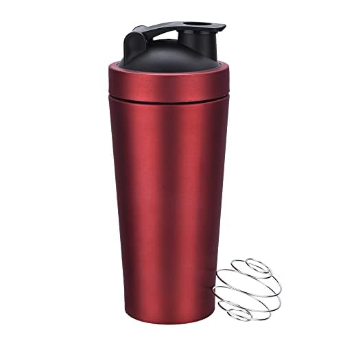 tribbo stainless steel shaker 750 ml (pack of 1, red, steel) with blending wheel| leakproof with knob
