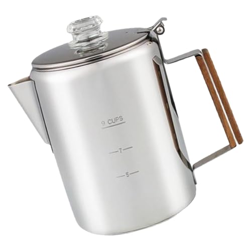 9 Cup Coffee Percolator With Scale Stainless Steel Clear Lid Coffee Maker For Camping And Home Use Portable Coffee Pots