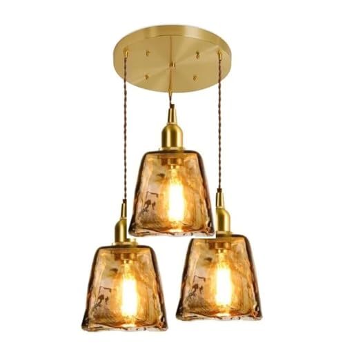 Luminaire suspendu en verre bois nordique éclairage salon