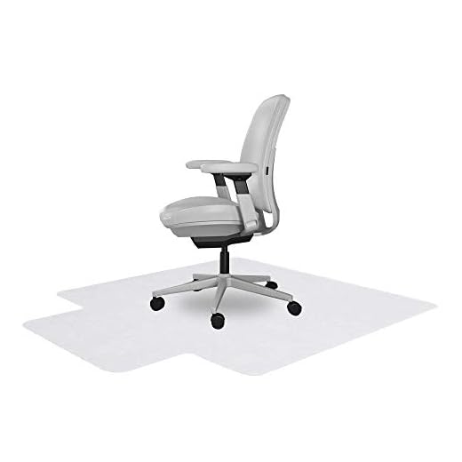 Resilia Office Desk Chair Mat with Lip – for Carpet (with Grippers) Clear, 36 Inches x 48 Inches, Made in The USA