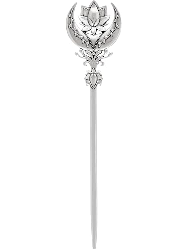 Haquil Crescent Moon Lotus Hairpin Vintage Flower Metal Antique Chopsticks French Barrette Hairpin cover