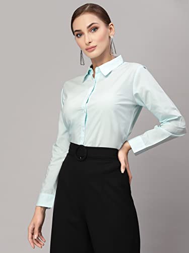 Image of Style Quotient Women Solid Polycotton Regular Formal Shirt