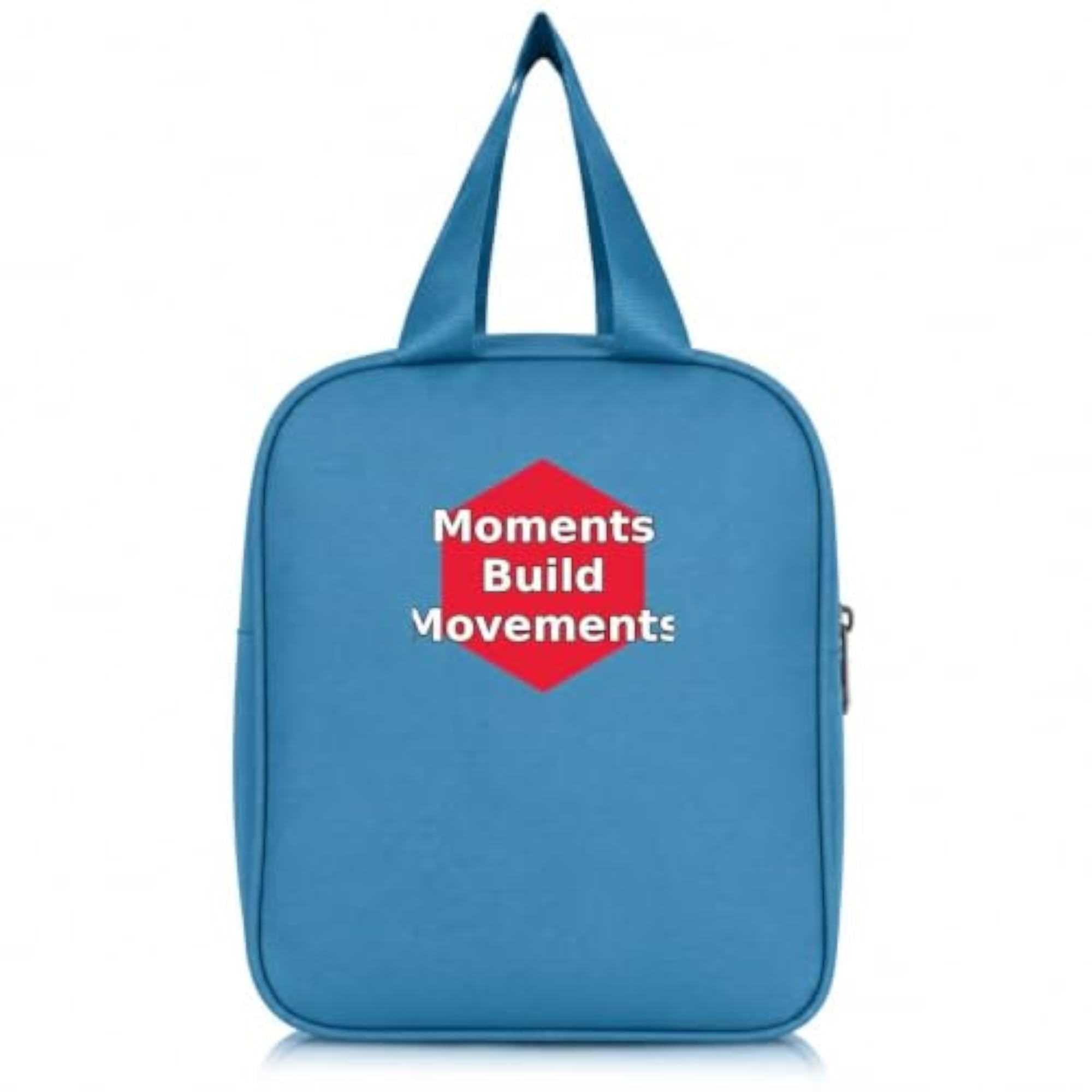 Functional Portable Lunch Bag with Front Pocket and Zipper Closure