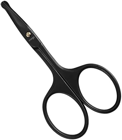LIVINGO 3.75" Black Curved Nose Hair Scissors