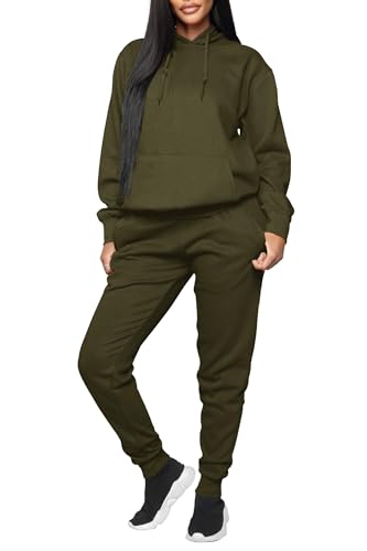 CLOCOR Women 2 Piece Outfits Sweatsuit Oversized Hoodie and Jogger Sweatpants Tracksuit Sweat Matching Set2