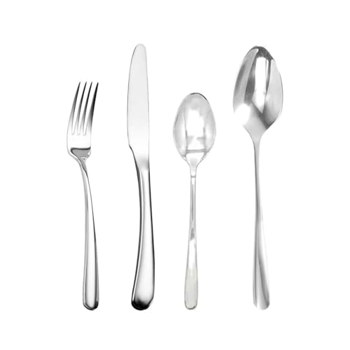 Image of Culinex Premium 18 /8 Stainless Steel, 20-Piece Cutlery Set | 6 All Purpose Spoon, 6 Fork, 6 Tea Spoon & 2 Table Knife | Silver Rustproof Flatware for Dining, Kitchen By thinKitchen