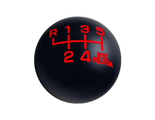 DEWHEL Black/Red Weighted Bye Felicia Shift Knob 6 Speed Short Throw Shifter M10X1.5 M12X1.25 M10X1.25 M8X1.25 Adapter Thread Reverse on Top Left