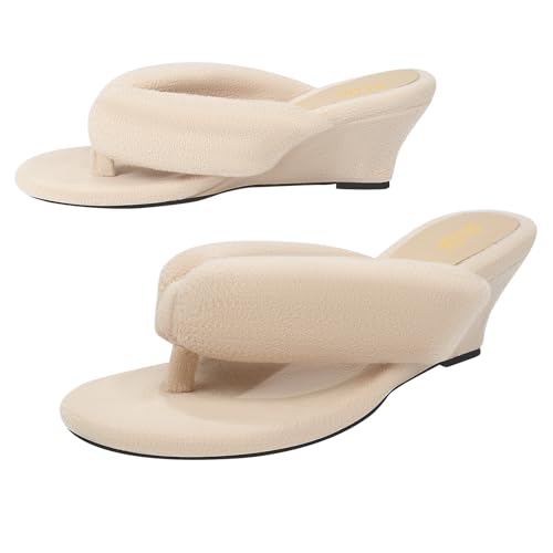 Women Wedge Sandals Open Toe Sandals for Women Women's Slippers Comfort Four Season Slide Shoes Platform Flip Flops Trendy Rubber Soles