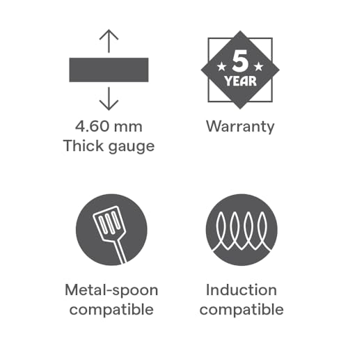 Image of Borosil 4 L (28 cm) Hard Anodized Deep Kadai with Glass Lid | Aluminium Grade 3003 | Glossy Exterior & Matt Interior | Even Heat Distribution | Easy to Clean | 1 Year Warranty