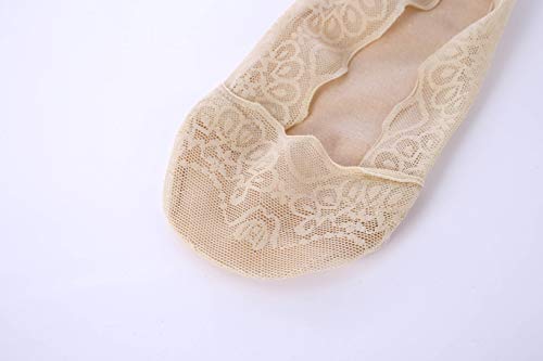 Bella Moda Women's Lace Casual No Show Non-Skid Boat Socks Set Of 5 (Multi Style 2) #TOP3