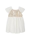 Haut en sequins VERTBAUDET Robe Manches Courtes boutonnée Dos à Sequins Blanc 18M(81CM)