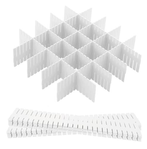 Hantoc 12 Pièces Grille Diviseur de Tiroir, Organisateur de Tiroir Réglables Separateur de Tiroir pour sous-Vêtements, Chaussettes, Maquillage, Fournitures...