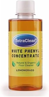 TetraClean Lemongrass White Phenyl Concentrate 250 ML | Fragrance Oil Based Natural and Organic Floor Cleaner | Makes 8-10 Litres of White Phenyl | Surface Cleaner | Disinfectant and Stain Remover