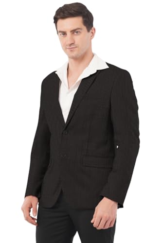 Image of SaintX Men's Premium Woollen Blazer || Classic Warmness with Modern Slim Fit || Formal Blazer Coat for The Temperature Drops || Fully Lined || Tailored Wool Blended Warmth for The Well-Dressed