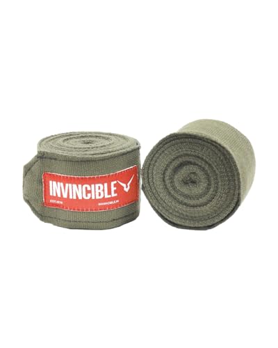 Image of Invincible Mexican Style Semi-Stretch Hand Wraps (Olive, 4.5 Meter)