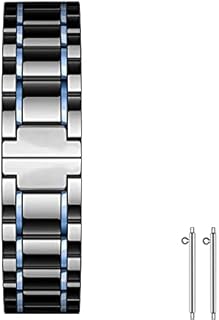 سوار قياسي من سمارت ستاف متوافق مع ساعات هواوي وسامسونج وفوسيل وشاومي مصنوع من السيراميك باللون الأبيض للجنسين مقاس 22 ملم