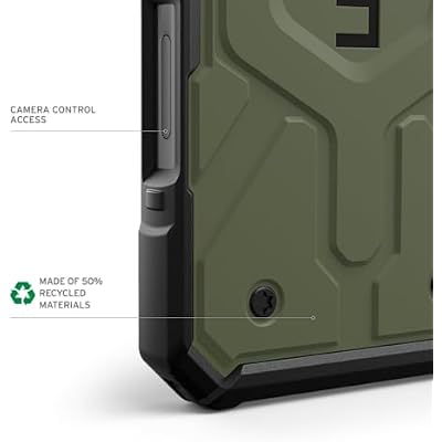 URBAN ARMOR GEAR UAG Designed for iPhone 16 Plus Case 6.7 Pathfinder - Compatible with MagSafe Charging Rugged Shockproof Anti-Slip Military Grade Protective Cover, Olive Drab