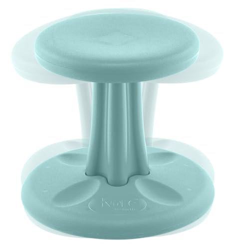 Image of Kore Preschool Wobble Stool, Flexible Seating, Ages 4-5, 12in, Teal | Wiggle chair for classroom and home boosts focus, improves posture, and provides an energy outlet; anti-tip base; Made in USA