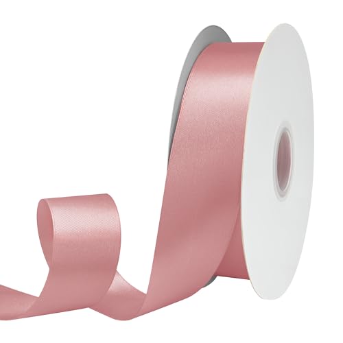 GTYBOVA 1-1/2 Inch x 100 Yards Ribbon Double Face Dusty Pink Satin Ribbon Polyester Fabric Ribbon Multiple Colors Available Ideal for Gift Wrapping Crafts Wedding Decor Hair Bow